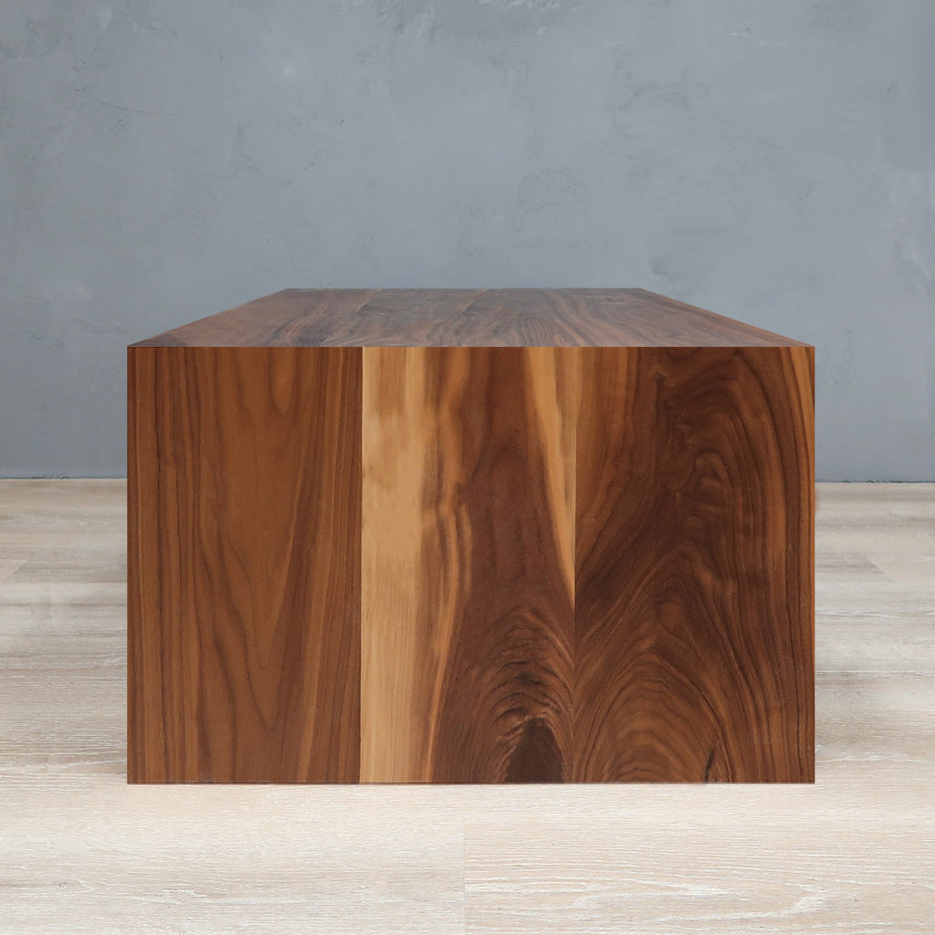 walnut waterfall coffee table for living room
