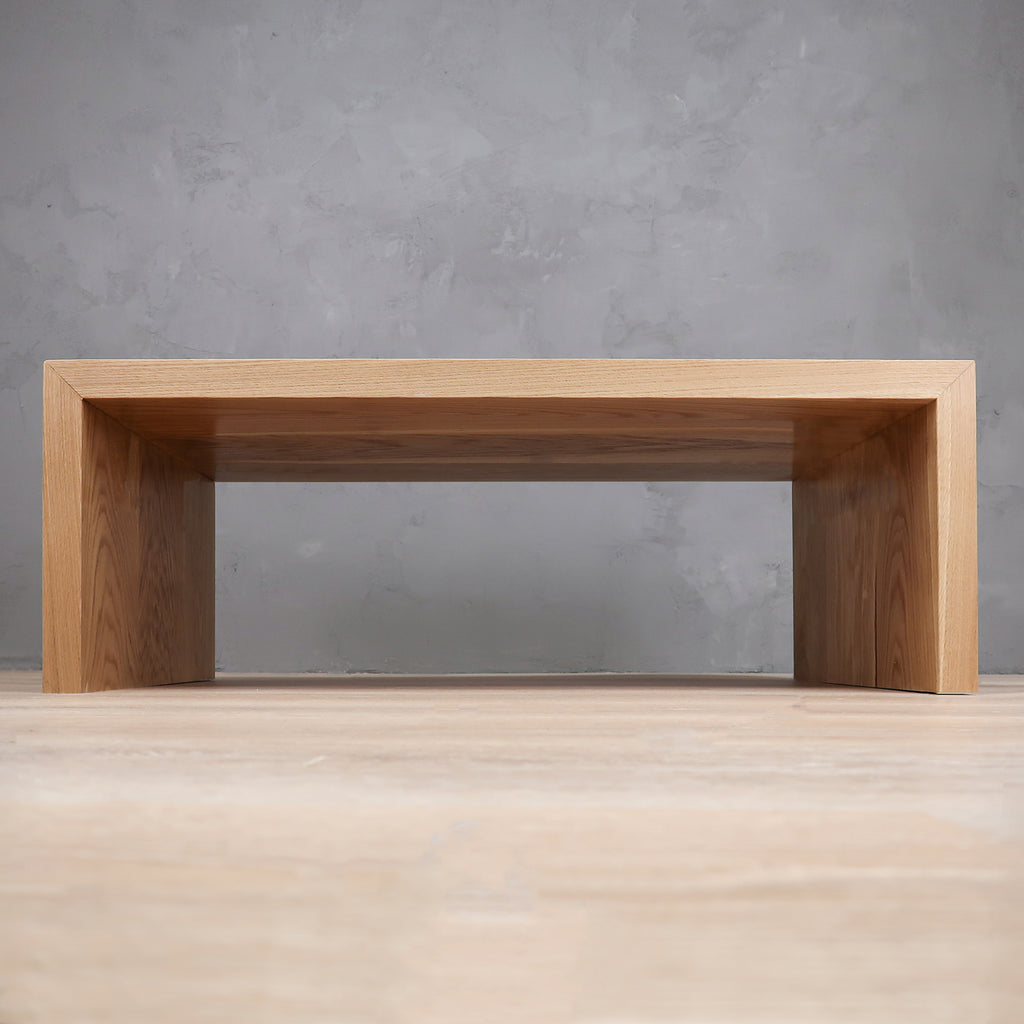 Contemporary White Oak Wood Waterfall Coffee Table