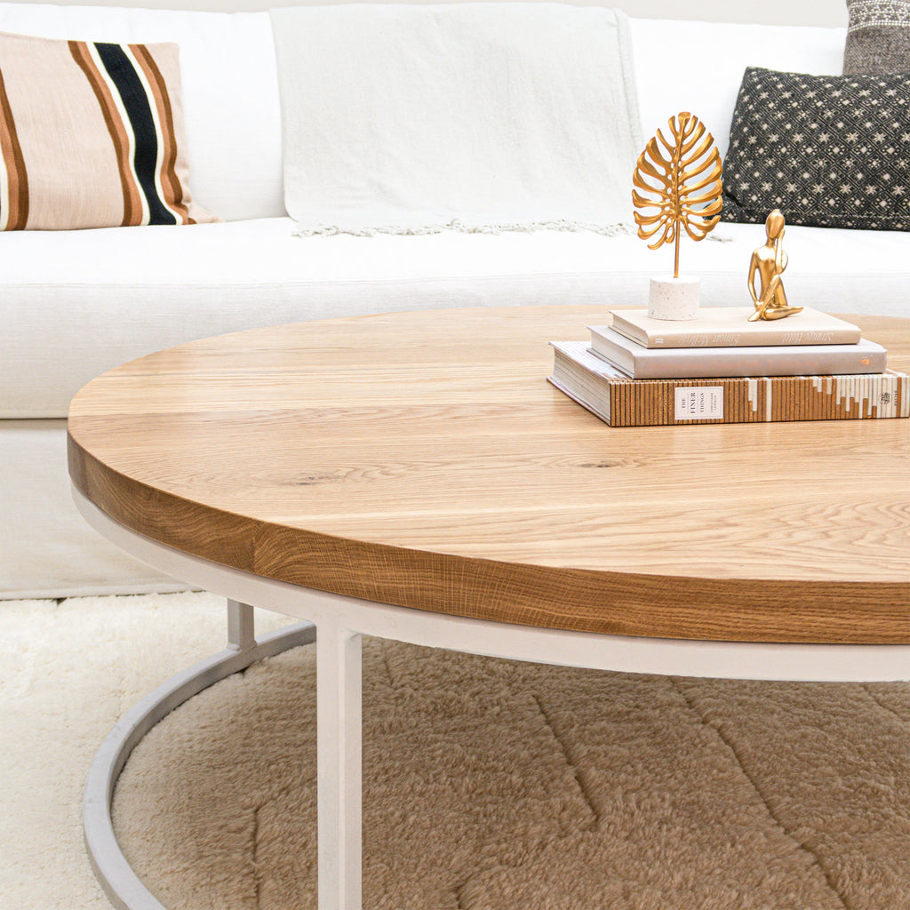white oak living room coffee table