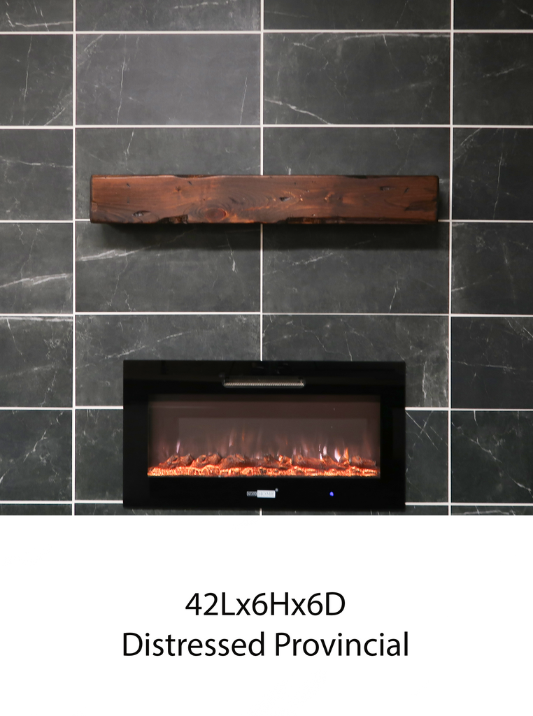 Distressed Fireplace Mantel Provincial 42Lx6Hx6D