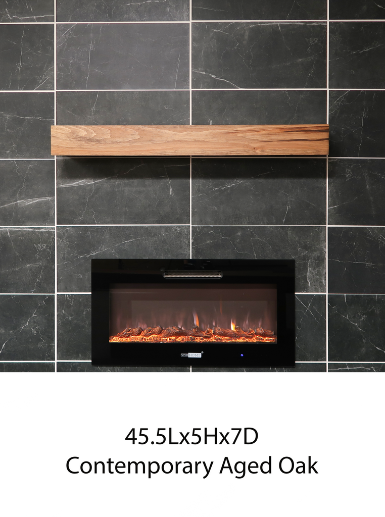 45.5x5x7 Contemporary Aged Oak Fireplace Mantel
