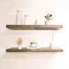 Wall Rustic Wood Floating Shelves in Aged Barrel Color
