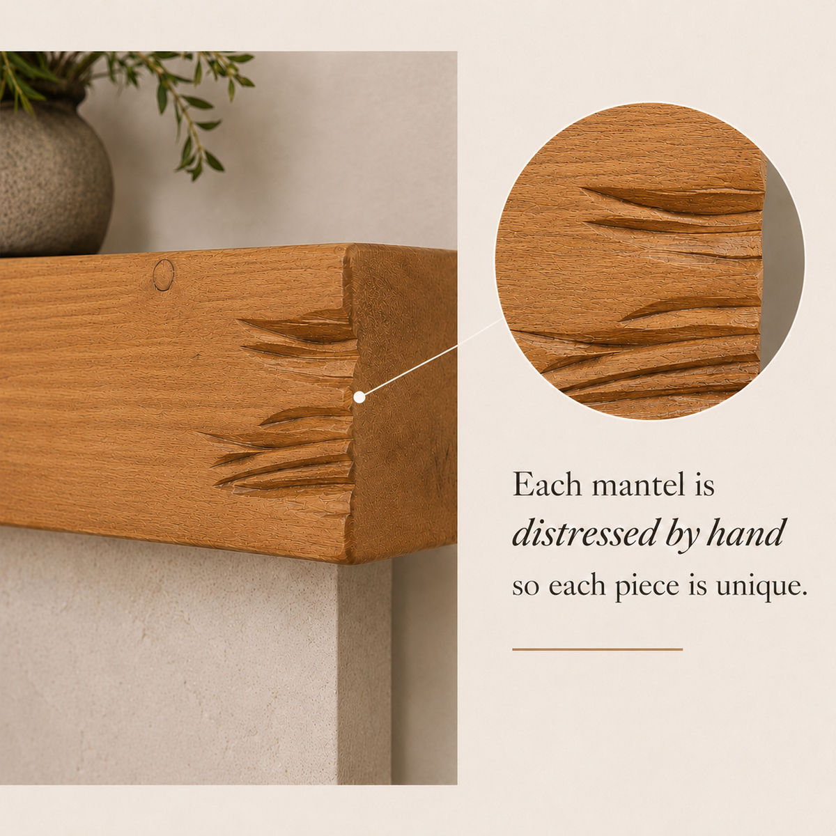 Distressed Pine Fireplace Mantel