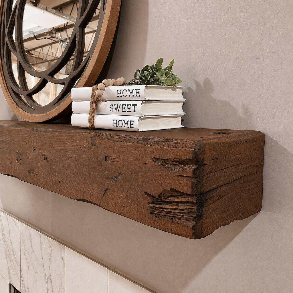 Distressed Pine Fireplace Mantel