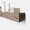 Custom Wood Fireplace Mantel Shelf in Aged Barrel Style