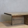 Modern Rustic Wood Cross Base Coffee Table in Aged Barrel Color Style