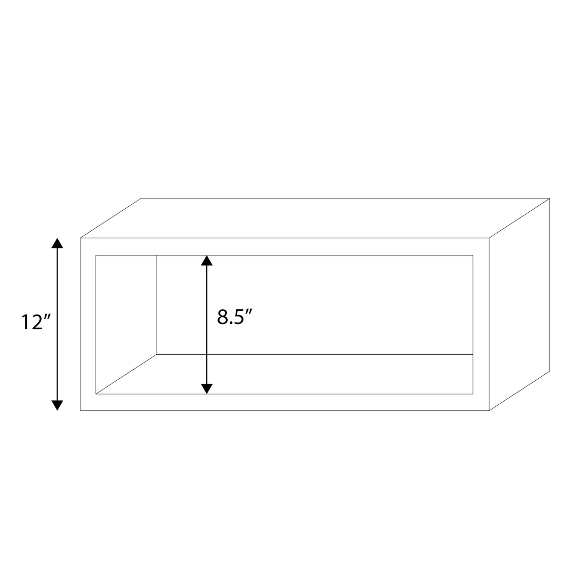Rustic Square Floating Modular Two-Level Shelves