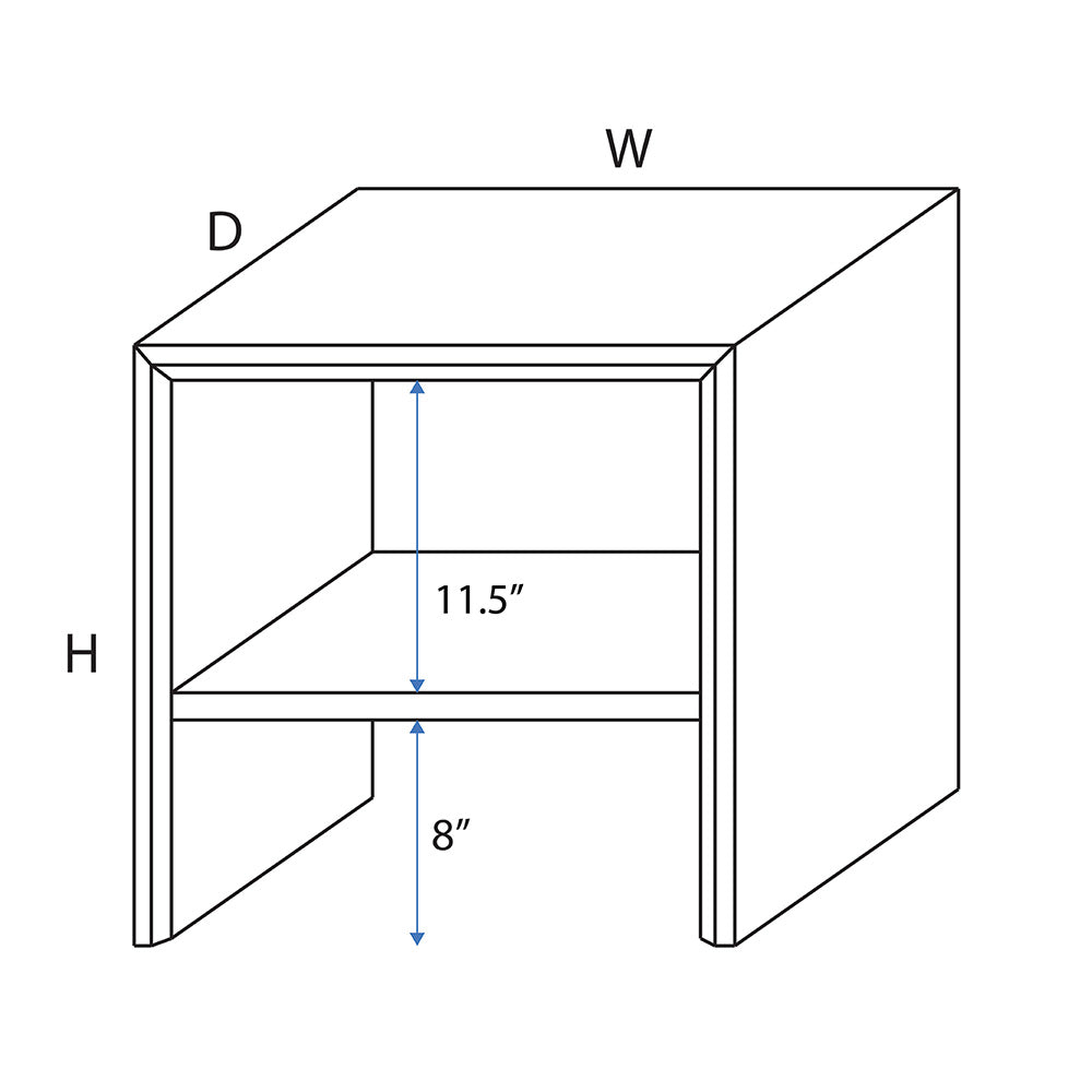 side table with extra storage diagram