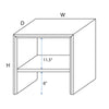 side table with extra storage diagram