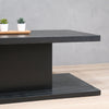 2-Level Black Wood Coffee Table With Square Base