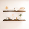 Wall Rustic Wood Floating Shelves in Jacobean Color