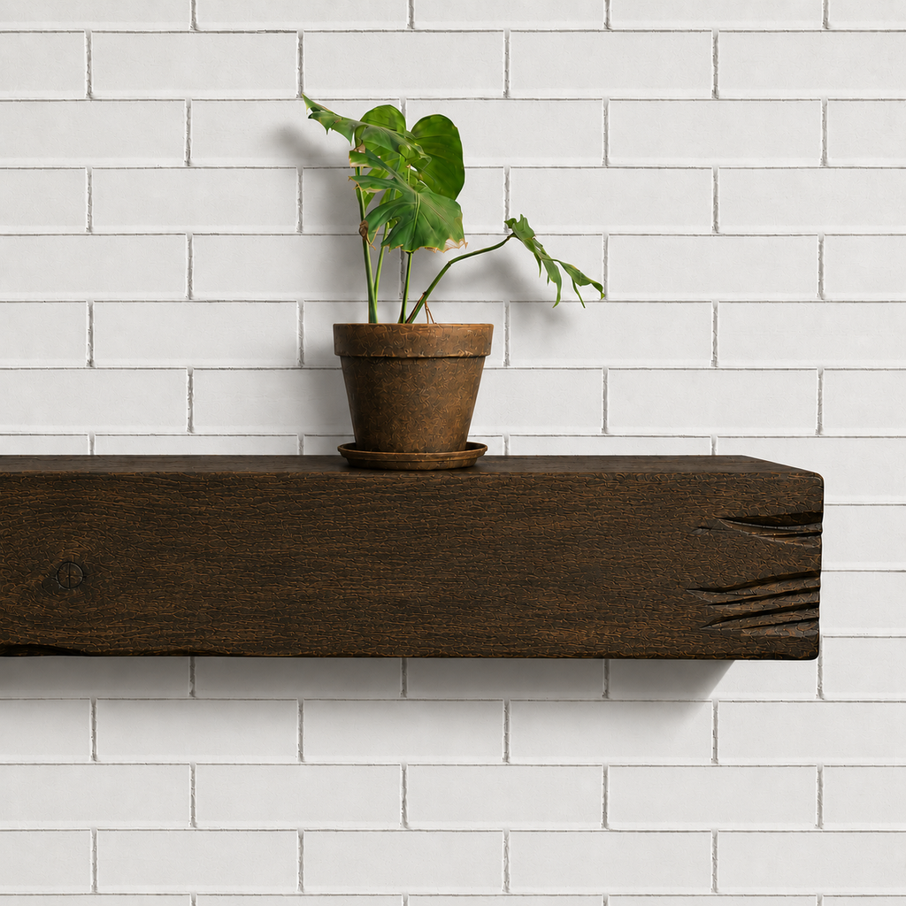 Distressed Pine Fireplace Mantel