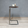 Live Edge Walnut Wood Side Table C Shape With Metal Grey Base