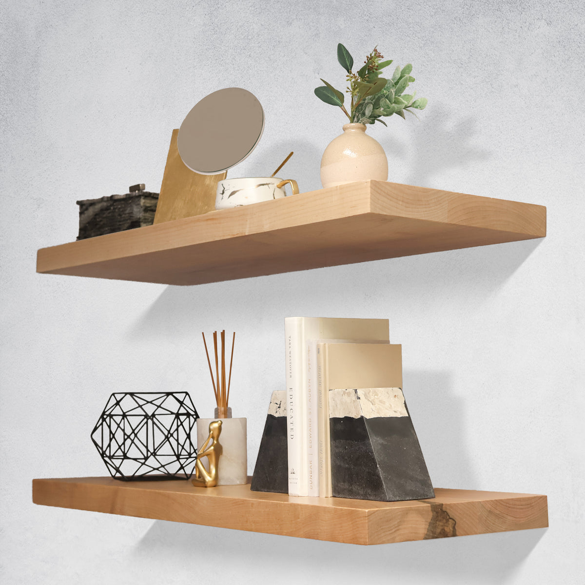 Maple Floating Shelves kitchen shelf