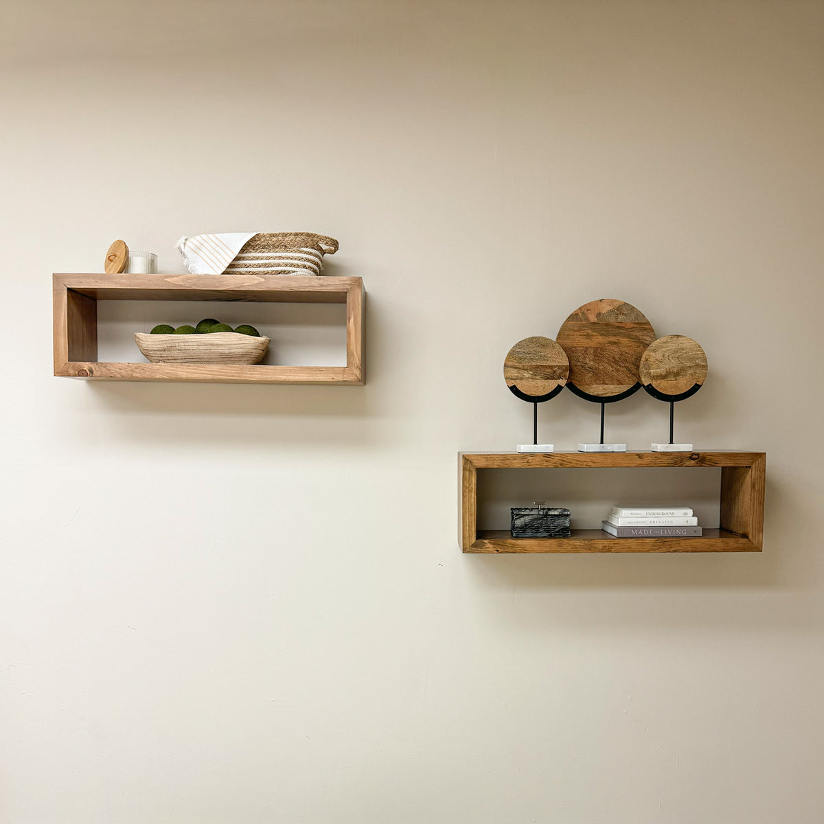 Idea for Rustic Wood Square Floating Sheves