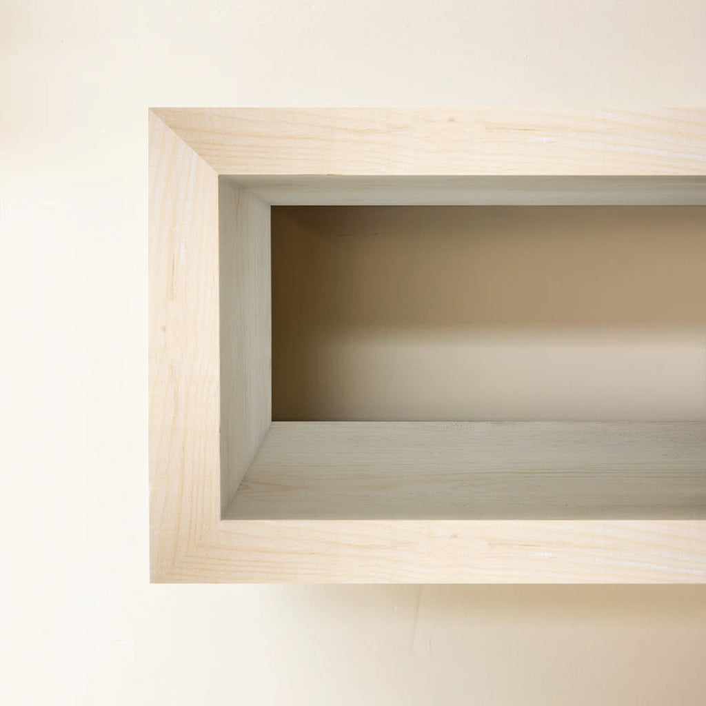 Rustic Square Floating Modular Two-Level Shelves