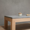 Modern Stone Top White Oak Wood Coffee Table
