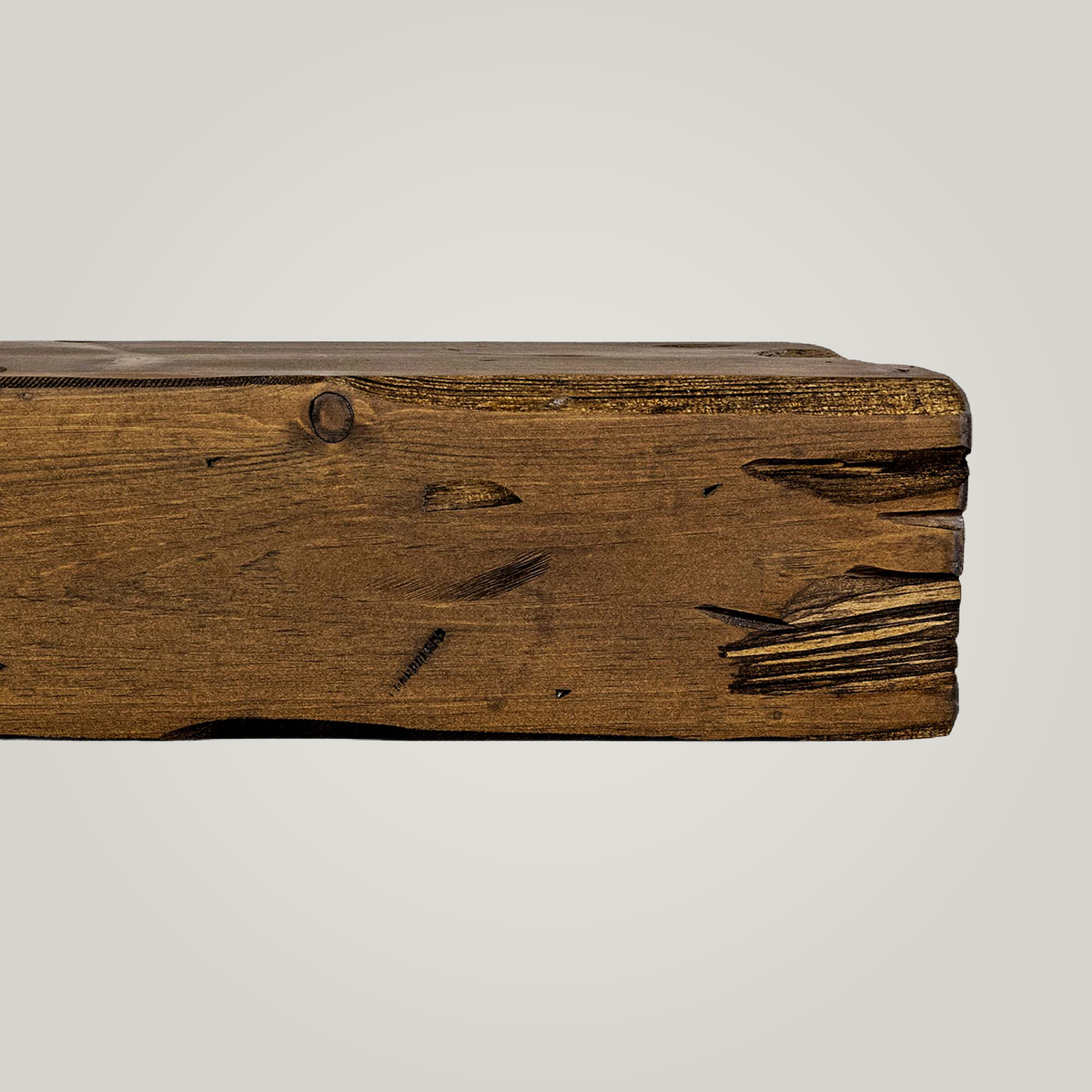 Brown Wooden Fireplace Mantel on a light background