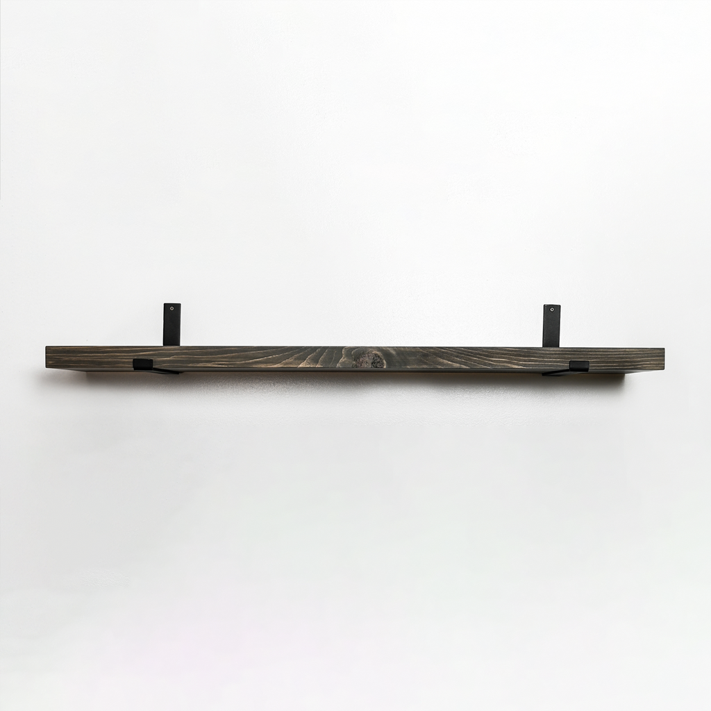 Rustic Pine Shelves with Architectural Brackets