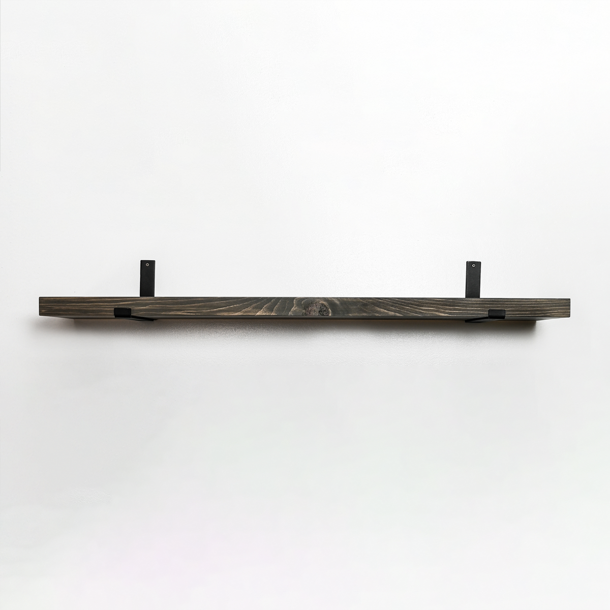 Rustic Pine Shelves with Architectural Brackets