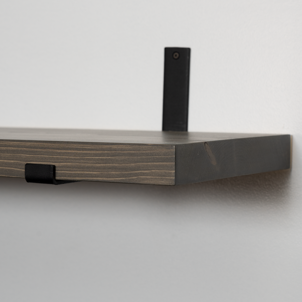 Rustic Pine Shelves with Architectural Brackets