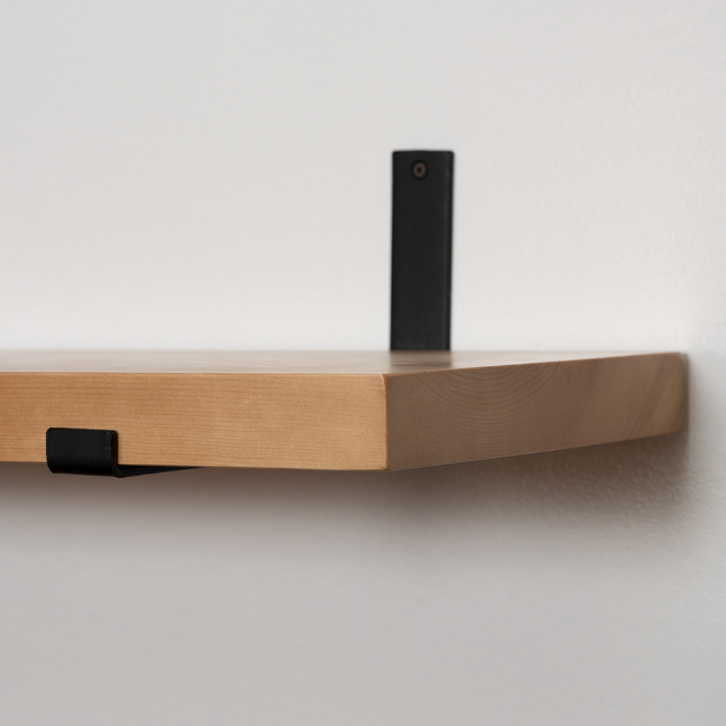 Rustic Pine Shelves with Architectural Brackets