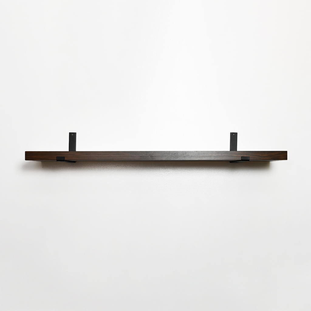 Rustic Pine Shelves with Architectural Brackets