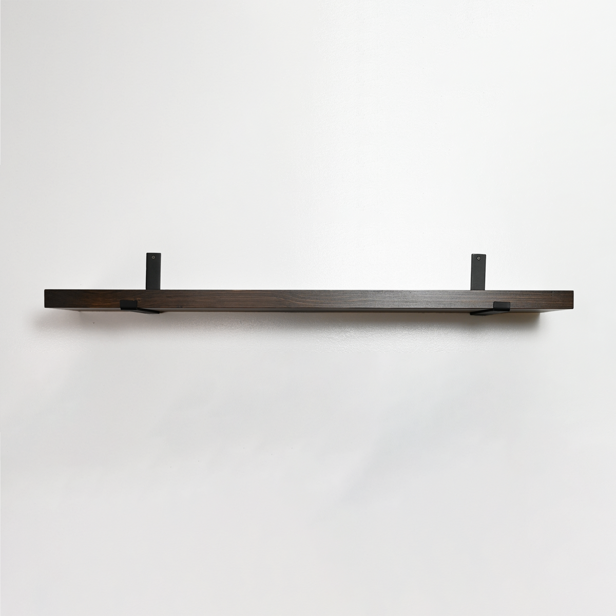 Rustic Pine Shelves with Architectural Brackets
