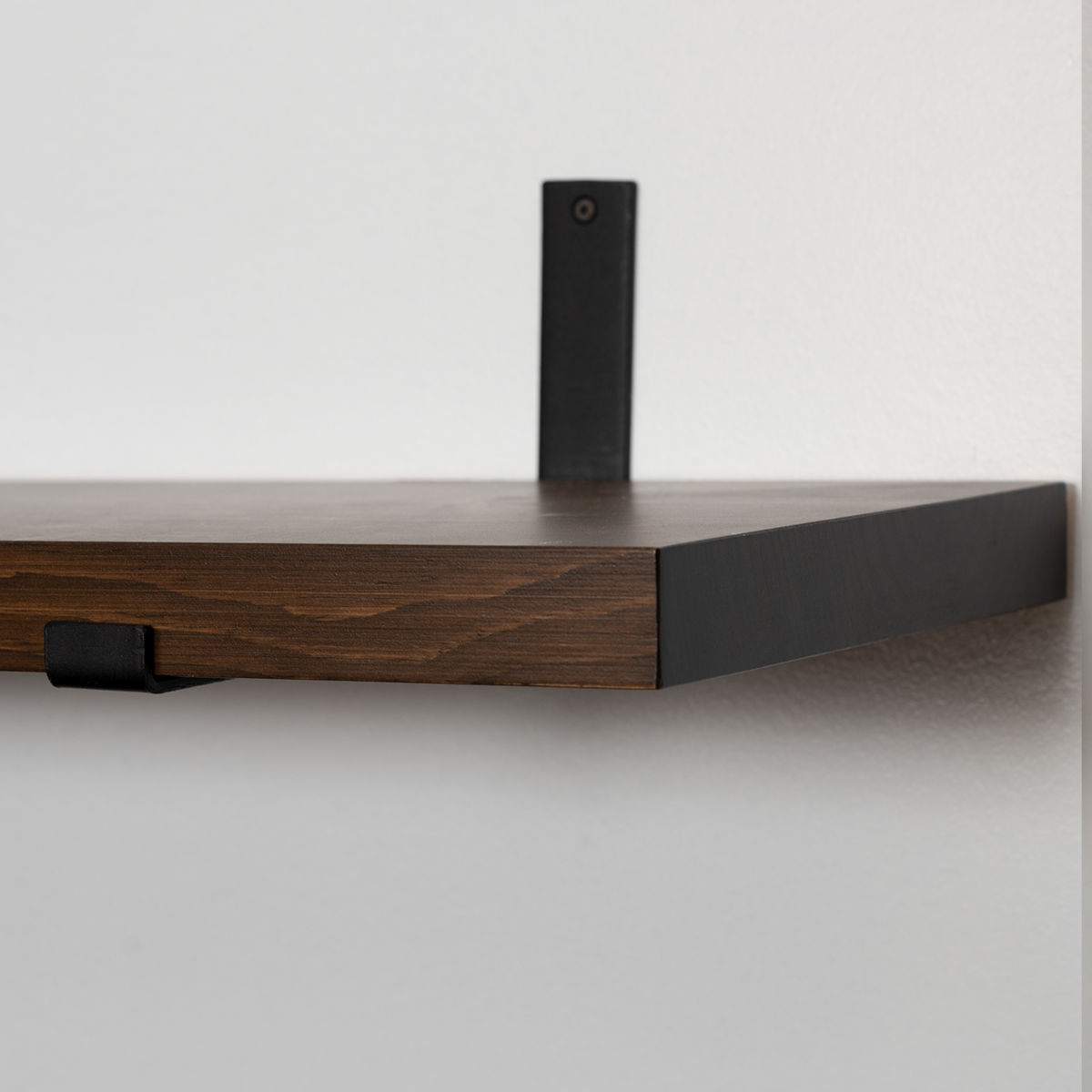 Rustic Pine Shelves with Architectural Brackets