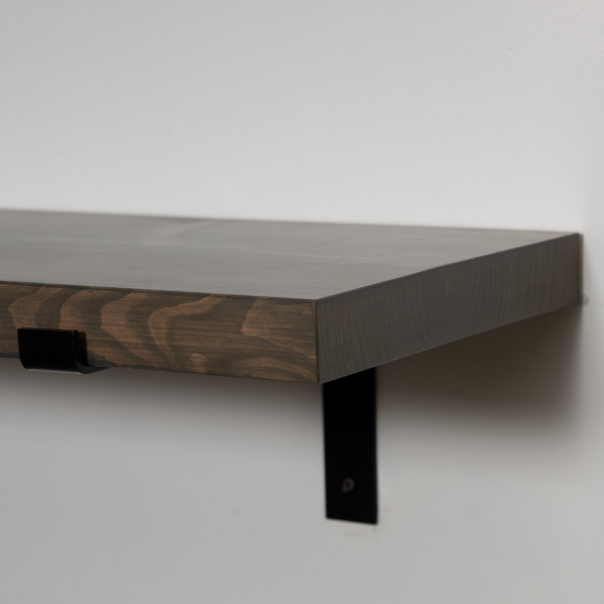 Rustic Pine Shelves with Architectural Brackets