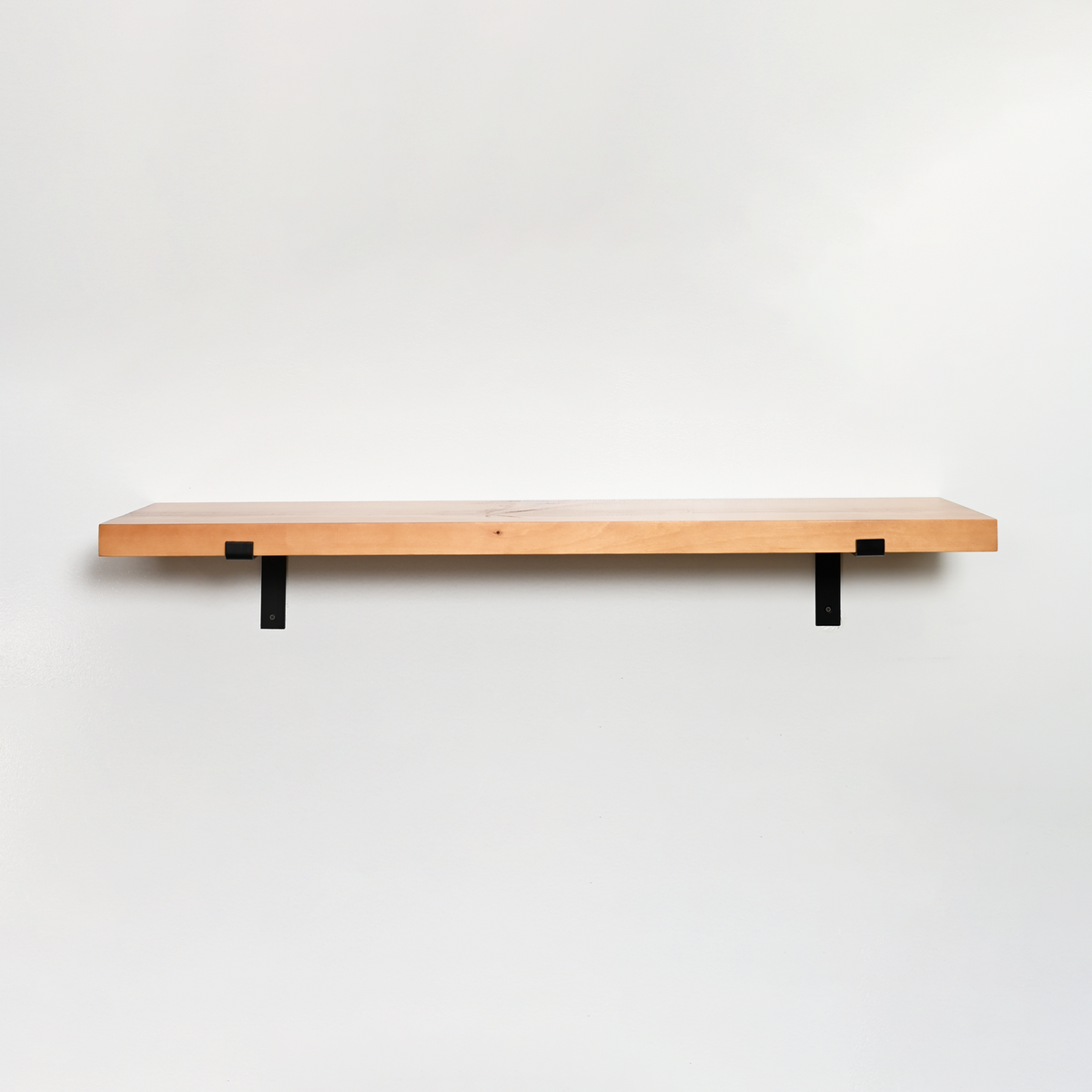 Rustic Pine Shelves with Architectural Brackets