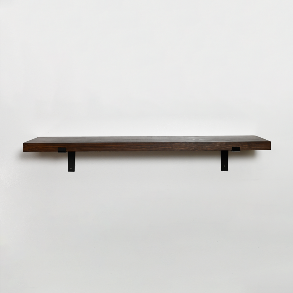 Rustic Pine Shelves with Architectural Brackets