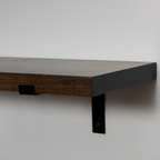 Rustic Pine Shelves with Architectural Brackets