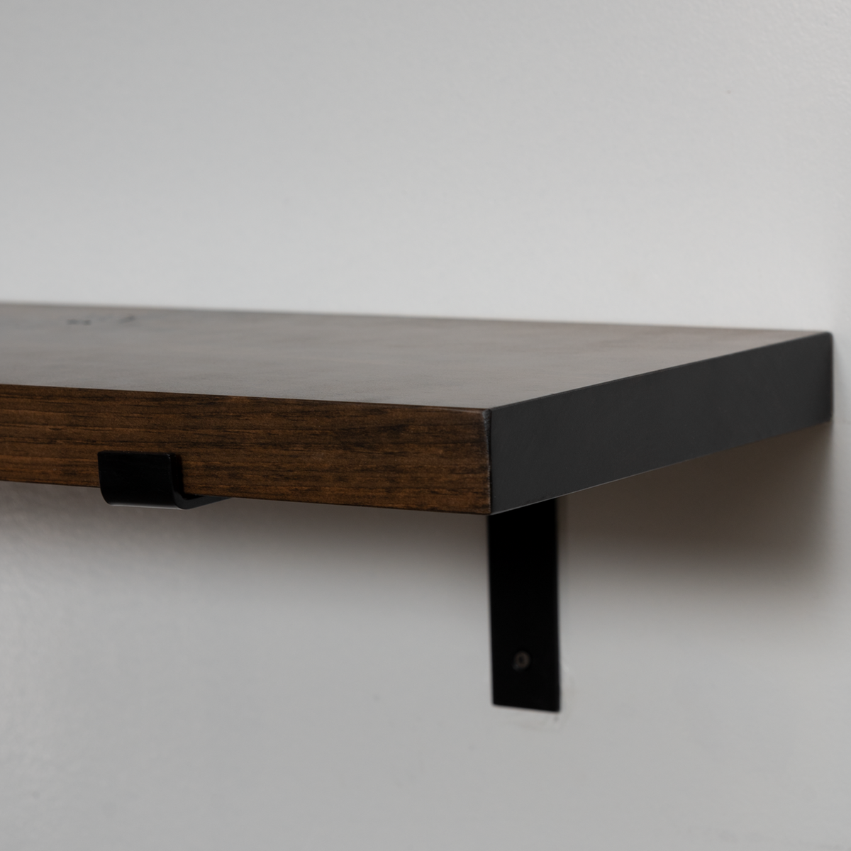 Rustic Pine Shelves with Architectural Brackets