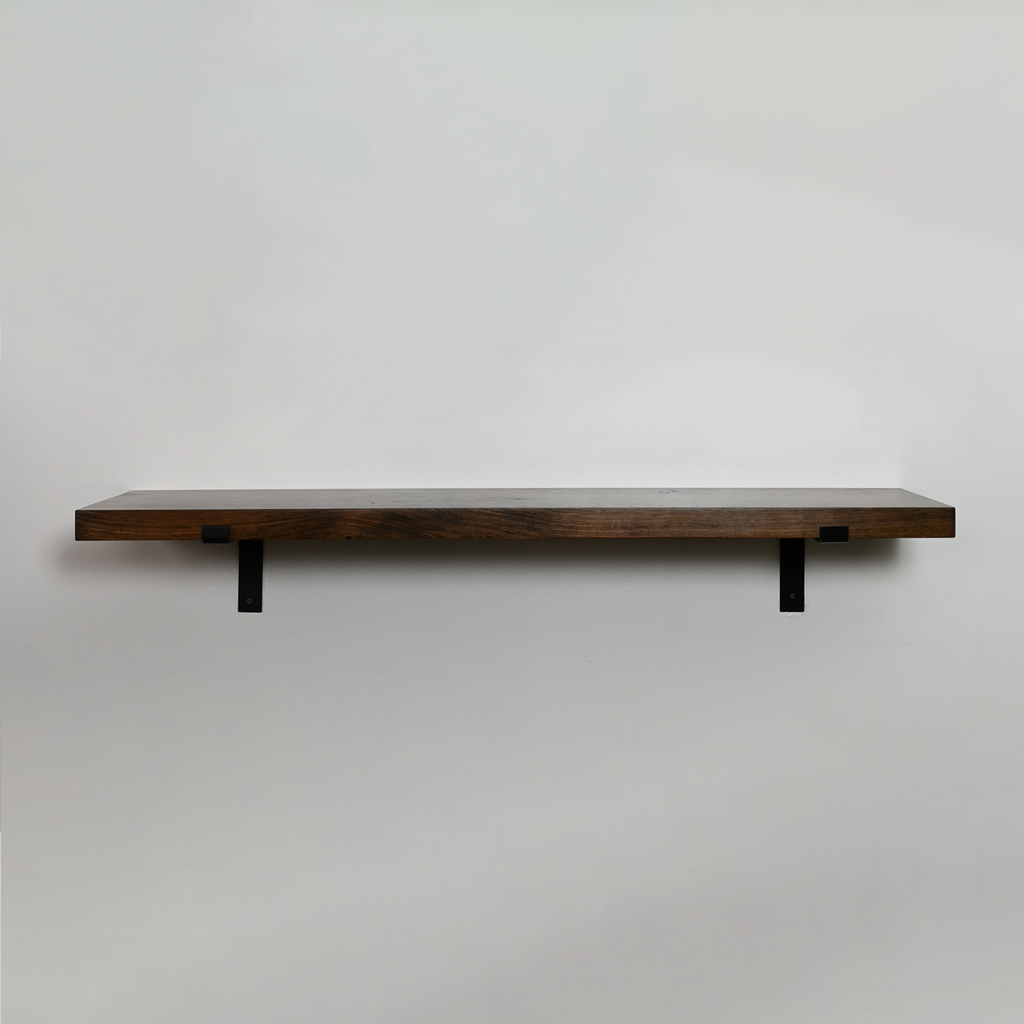Rustic Pine Shelves with Architectural Brackets