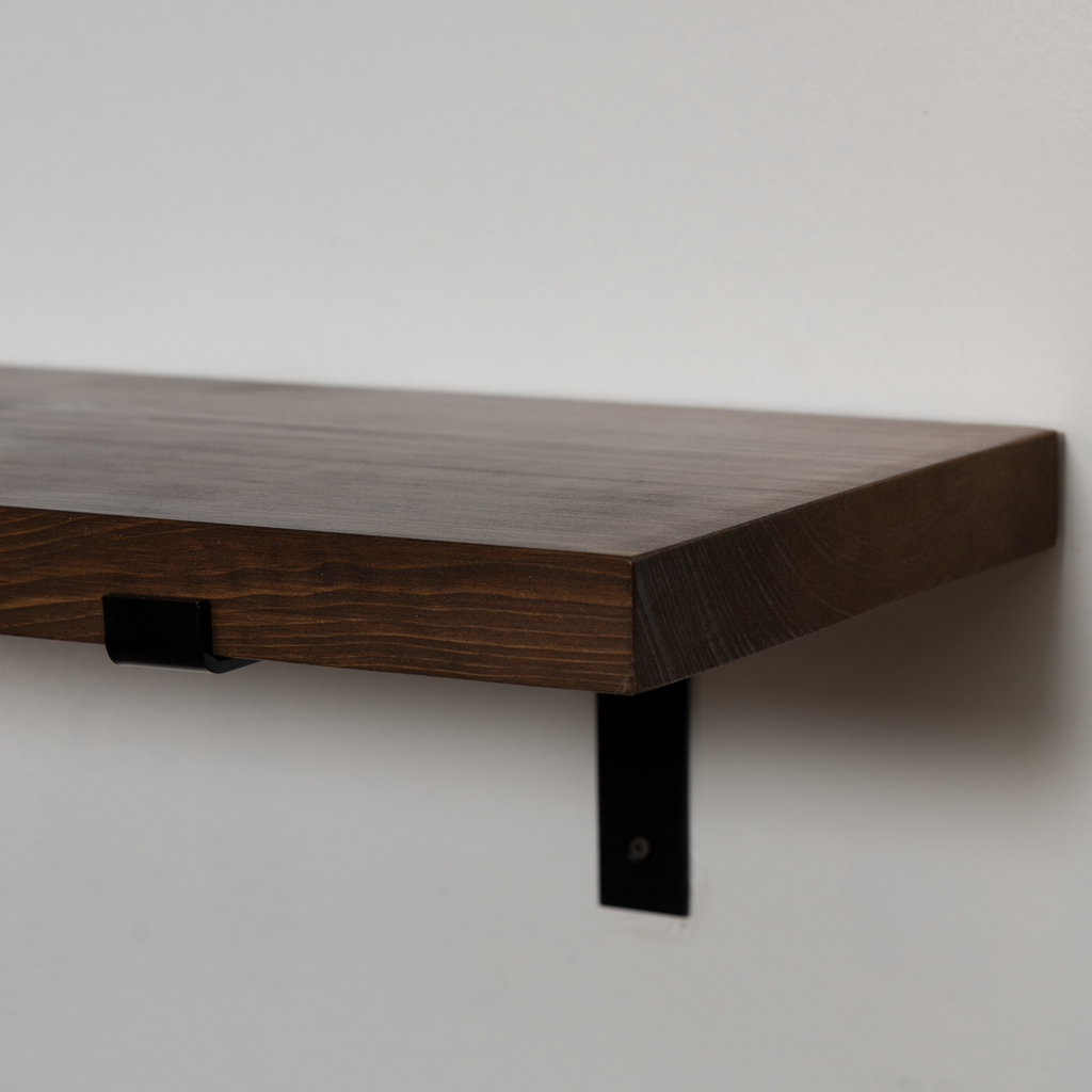 Rustic Pine Shelves with Architectural Brackets