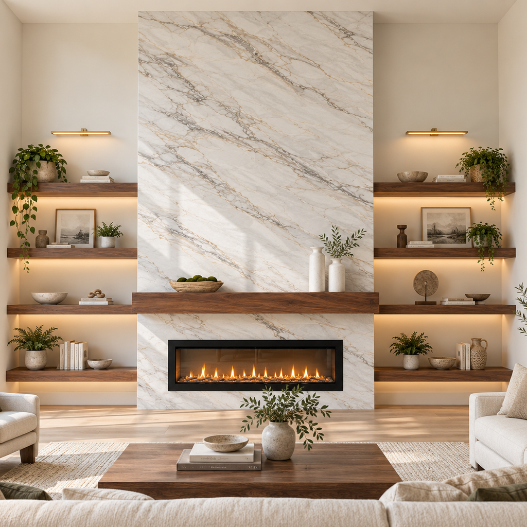 NEW Walnut Hardwood Fireplace Mantel