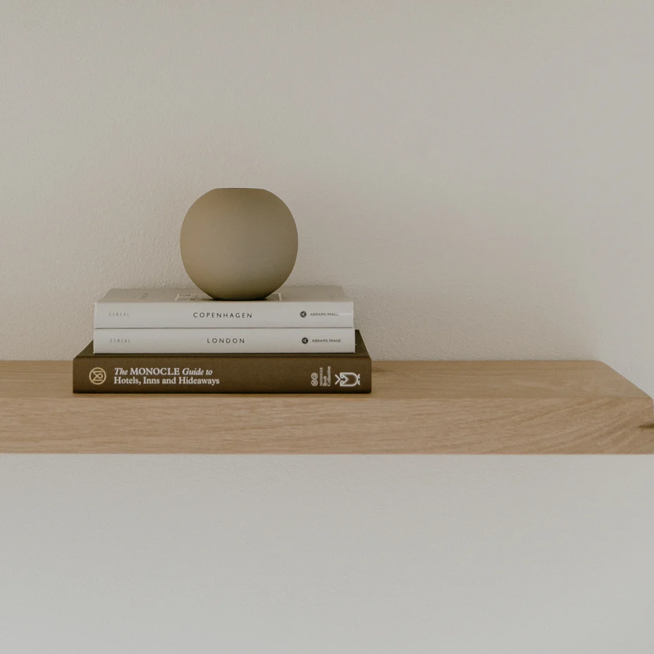 White Oak Hardwood Floating Shelves