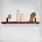 Natural Hardwood Shelves with Architectural Brackets - Ready To Stain