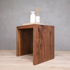 Walnut Wood Waterfall Side Table