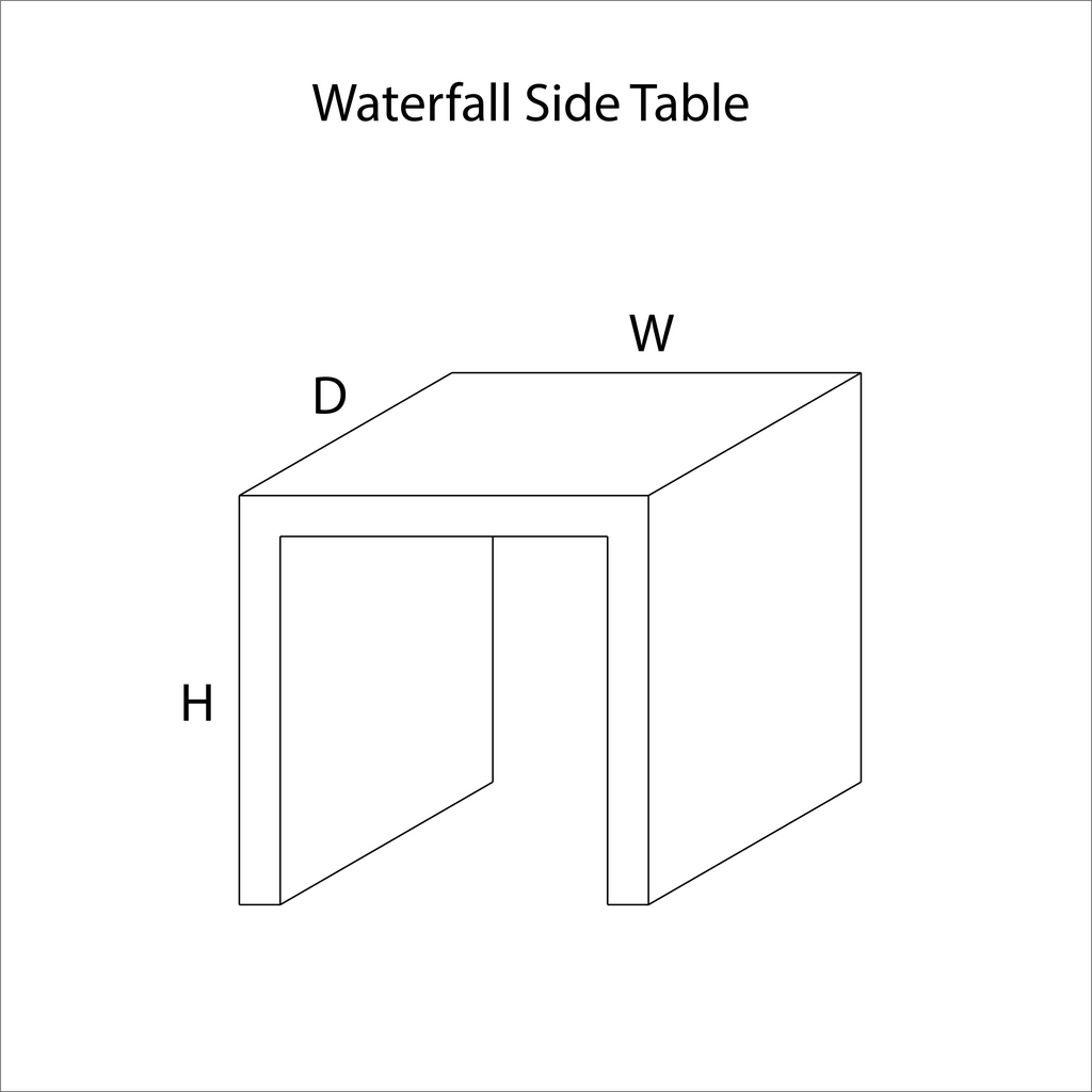 Walnut Waterfall Side Table Diagram