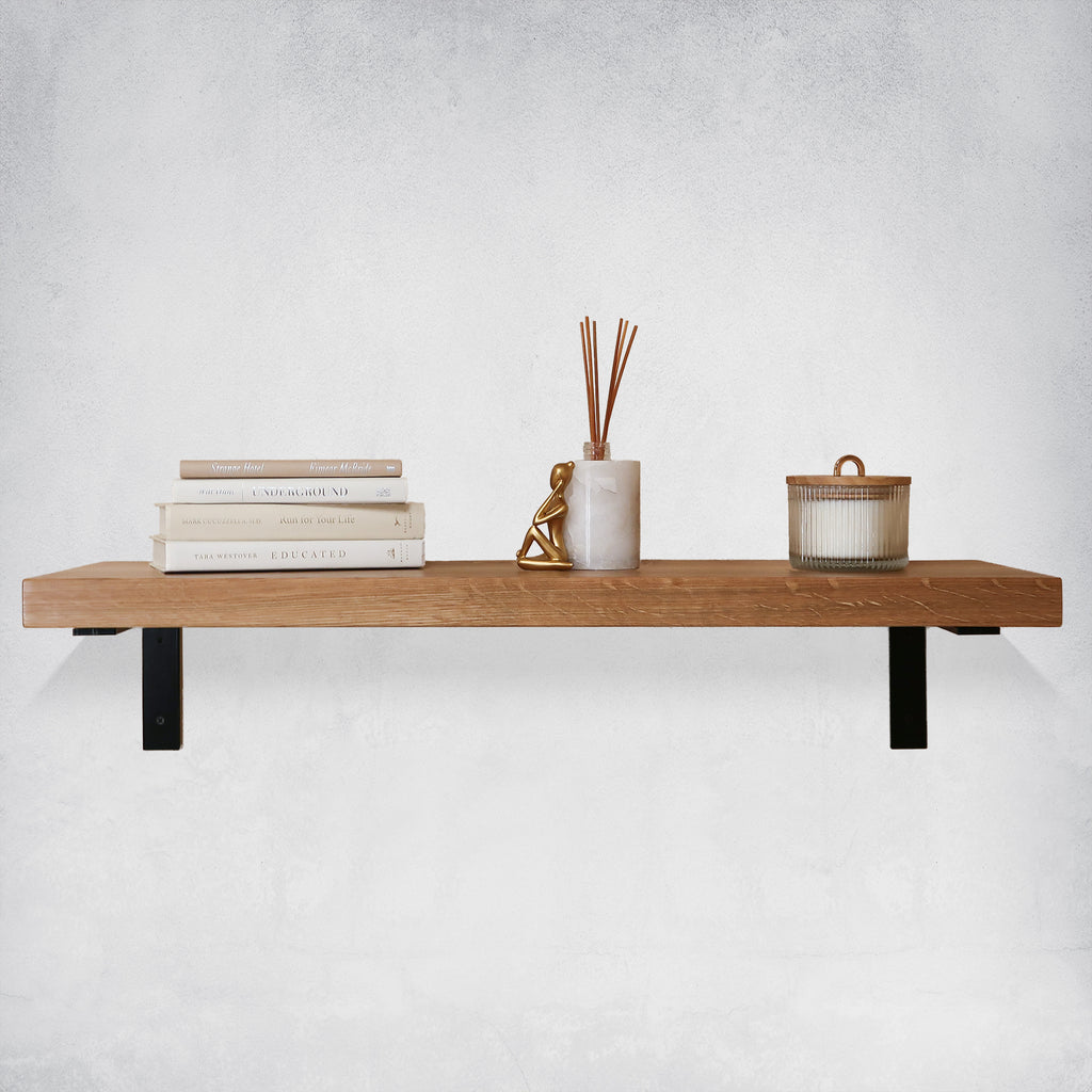 white oak custom kitchen shelves