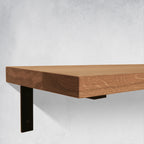 white oak custom floating shelves