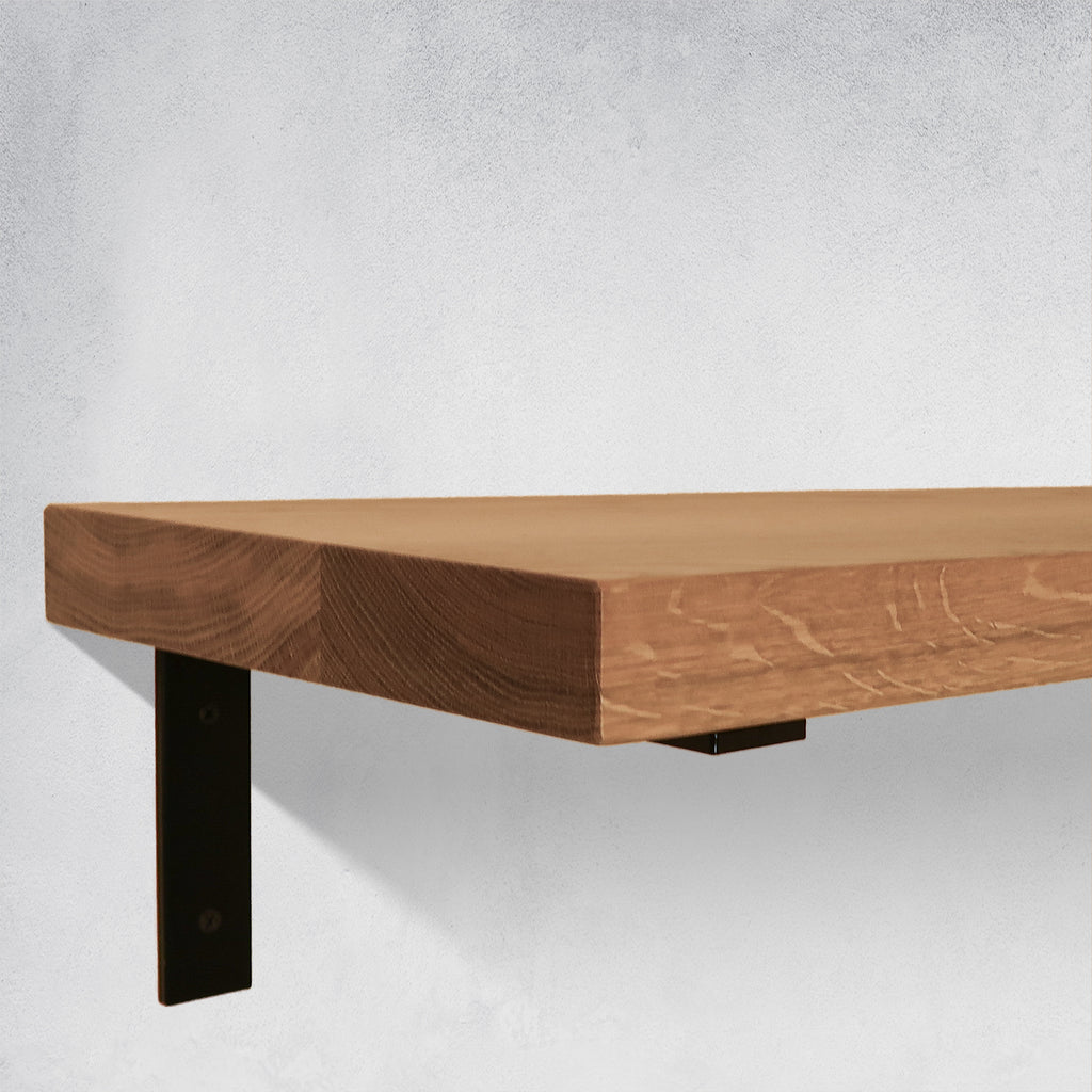 white oak custom floating shelves