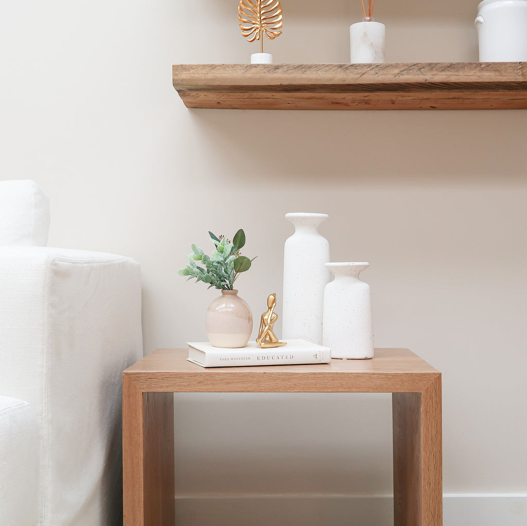Waterfall Hardwood Side Table