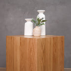 Modern White Oak Wood Square End Table
