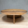 Large Round Reclaimed Wood Coffee Table With Y Base