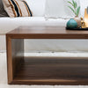 Walnut Wood Square Coffee Table in Living Room