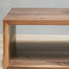 Contemporary Walnut Wood Square Coffee Table