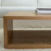 Design White Oak Wood Square Coffee Table in Living Room
